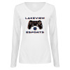 Thumbnail image for  Womens White Long Sleeve V Neck Tee