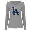 Thumbnail image for  Womens Grey Long Sleeve V Neck Tee 