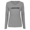 Thumbnail image for  Womens Grey Long Sleeve V Neck Tee 