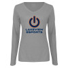 Thumbnail image for  Womens Grey Long Sleeve V Neck Tee 