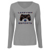 Thumbnail image for  Womens Grey Long Sleeve V Neck Tee 