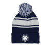 Thumbnail image for  Navy/White Two Tone Knit Pom Beanie w/Cuff