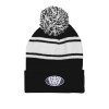 Thumbnail image for  Black/White Two Tone Knit Pom Beanie w/Cuff