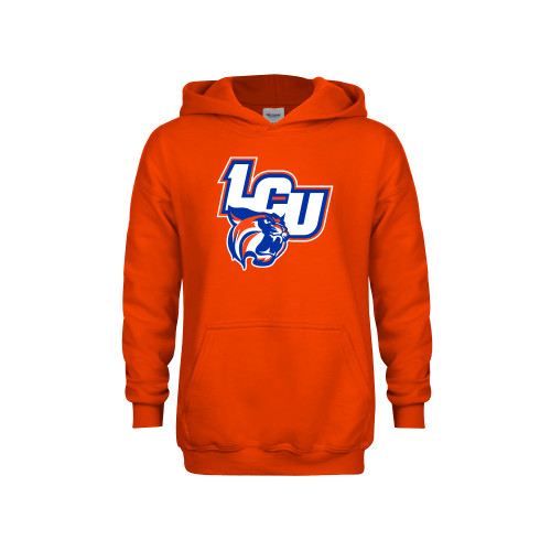  Youth Orange Fleece Hoodie - LCU Primary Mark