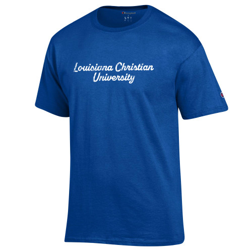  Champion Royal T Shirt - Script Louisiana Christian University