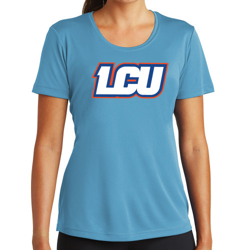 Womens Light Blue Performance Short Sleeve Tee - LCU