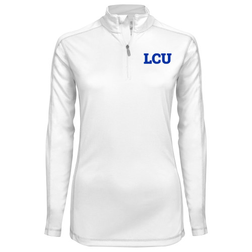  Syntrel Womens White Interlock 1/4 Zip - Bold LCU