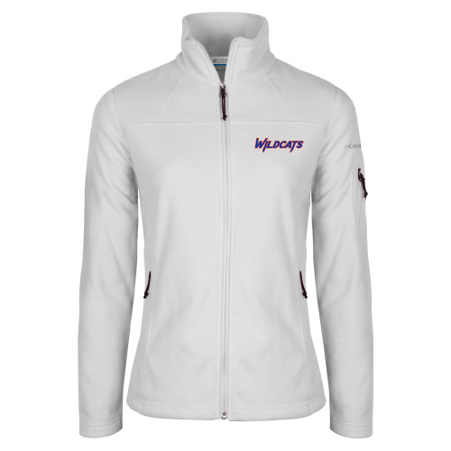  Columbia Womens Full Zip White Fleece Jacket - Wildcats