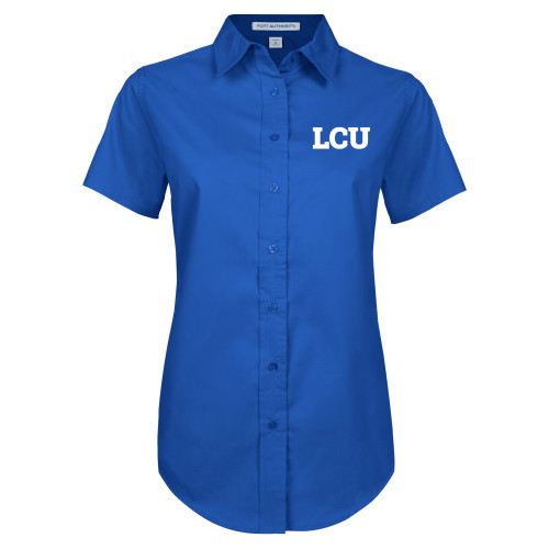  Womens Royal Twill Button Up Short Sleeve  - Bold LCU