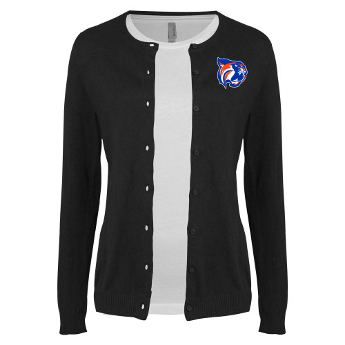  Womens Black Cardigan Sweater - LCU Mascot