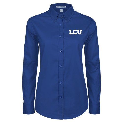  Womens Royal Twill Button Down Long Sleeve  - Bold LCU