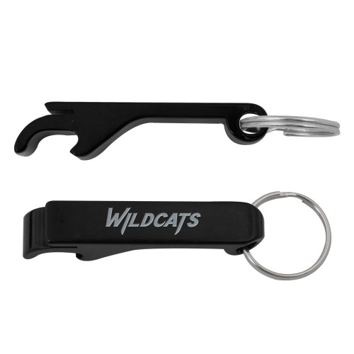  Aluminum Black Bottle Opener - Wildcats Engraved