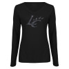 Thumbnail image for  Womens Black Long Sleeve V Neck Tee 