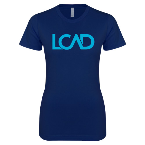  Next Level Womens Navy Boyfriend Tee - Primary Mark