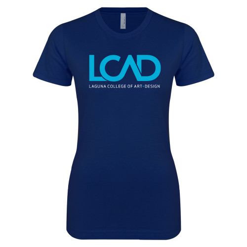  Next Level Womens Navy Boyfriend Tee - Full Mark