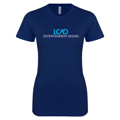  Next Level Womens Navy Boyfriend Tee - Entertainment Design