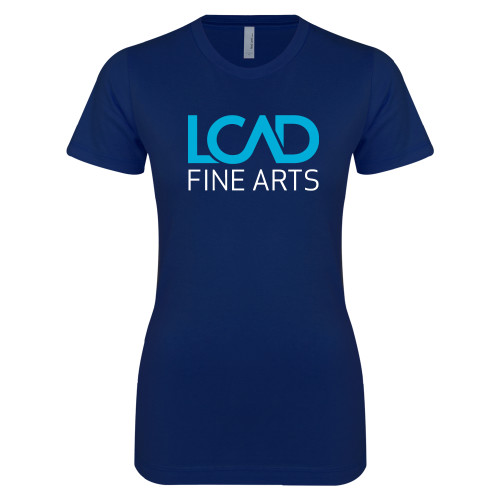  Next Level Womens Navy Boyfriend Tee - Fine Arts
