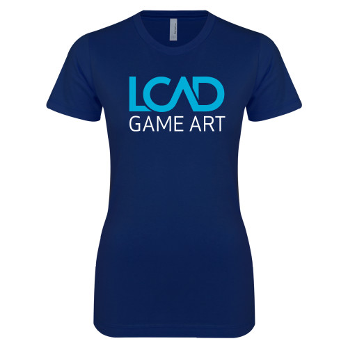  Next Level Womens Navy Boyfriend Tee - Game Art