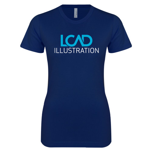  Next Level Womens Navy Boyfriend Tee - Illustration