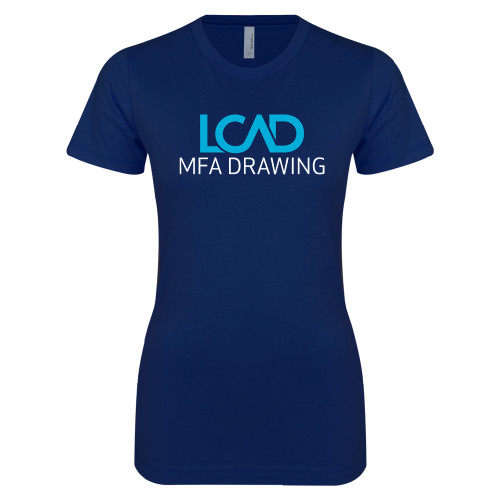  Next Level Womens Navy Boyfriend Tee - MFA Drawing