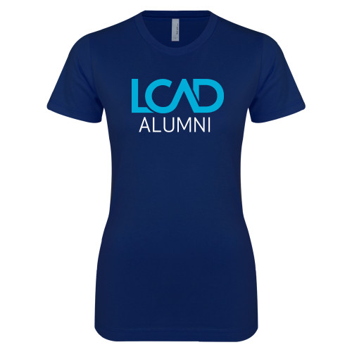  Next Level Womens Navy Boyfriend Tee - Alumni