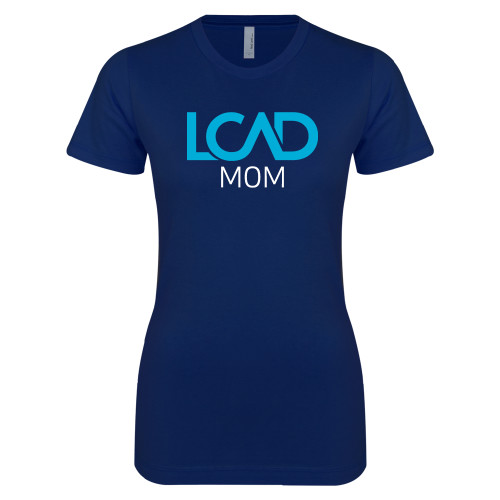  Next Level Womens Navy Boyfriend Tee - Mom