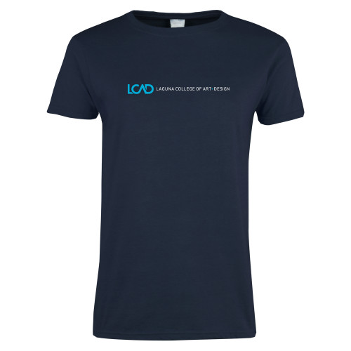  Womens Short Sleeve Navy Tee - Centered Lock Up