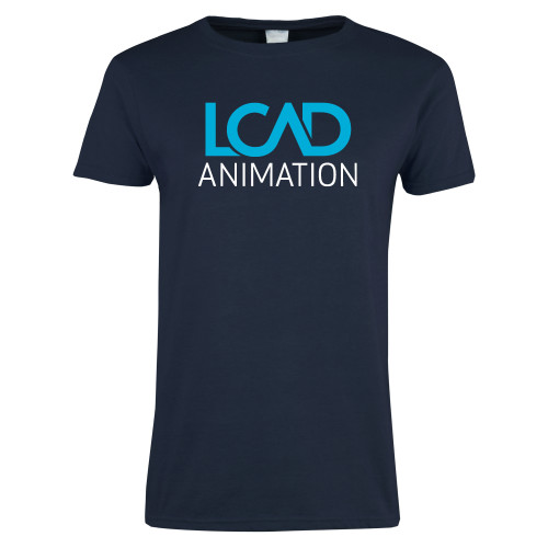  Womens Short Sleeve Navy Tee - Animation