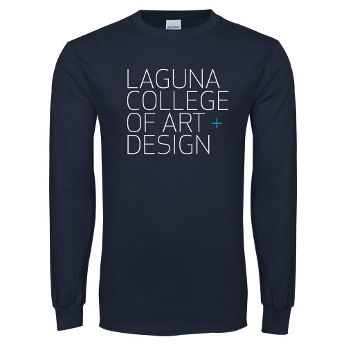  Navy Long Sleeve T-Shirt - Wordmark Stacked