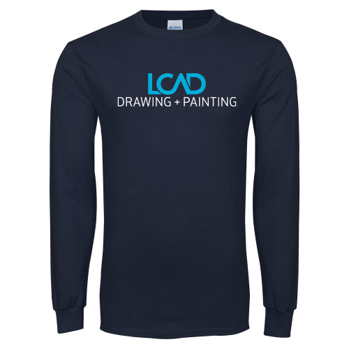  Navy Long Sleeve T-Shirt - Drawing + Painting
