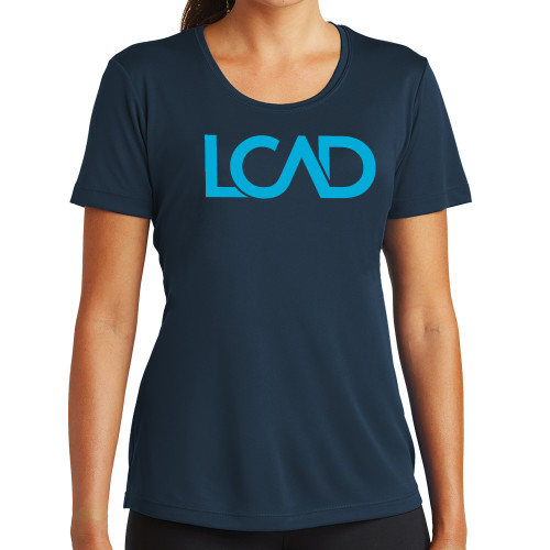  Womens Navy Performance Tee - Primary Mark