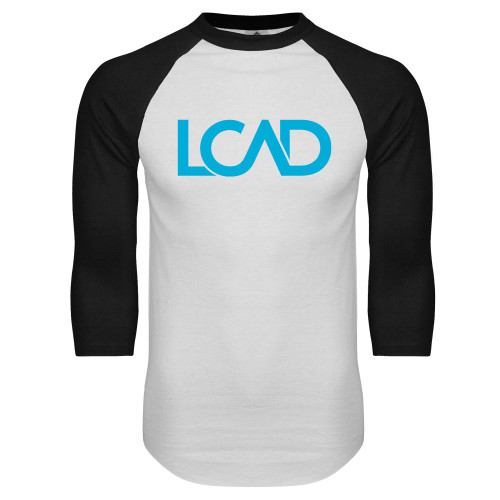  White/Black Raglan Baseball T Shirt - Primary Mark