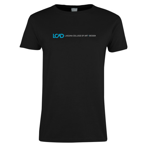  Womens Black Short Sleeve Tee - Centered Lock Up