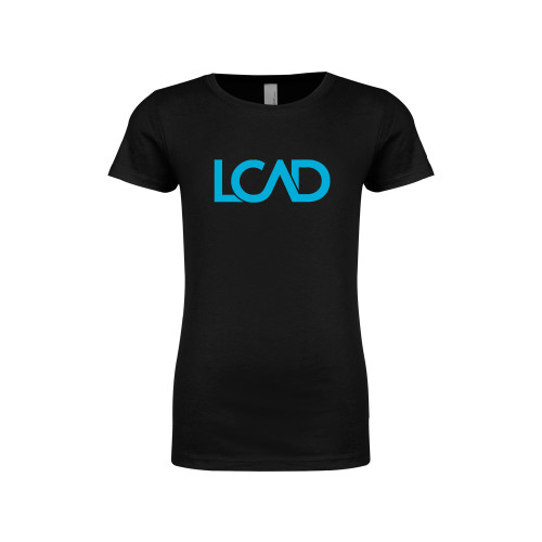  Next Level Girls Black Fashion Fit T Shirt - Primary Mark