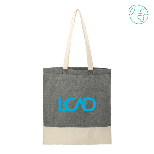  Split Recycled Black Cotton Twill Convention Tote - Primary Mark