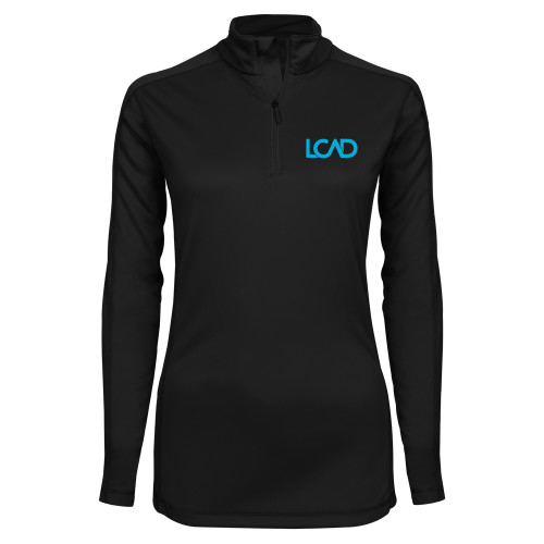 Syntrel Womens Black Interlock 1/4 Zip - Primary Mark