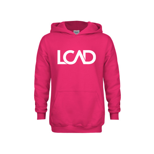  Youth Hot Pink Fleece Hoodie - Primary Mark