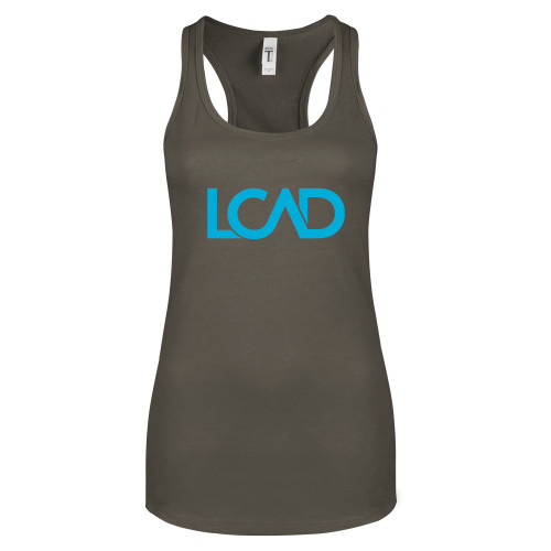  Next Level Womens Charcoal Racerback Tank - Primary Mark