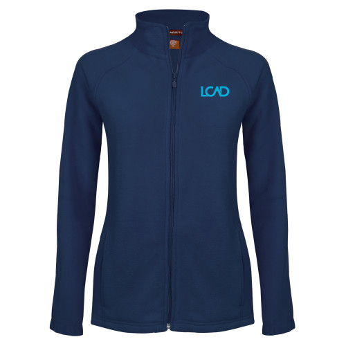  Womens Navy Fleece Full Zip Jacket - Primary Mark