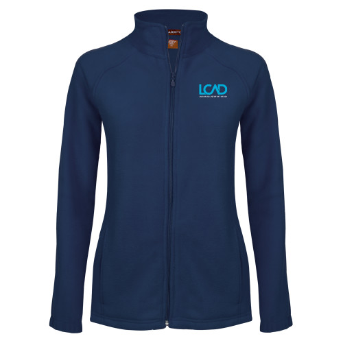  Womens Navy Fleece Full Zip Jacket - Full Mark