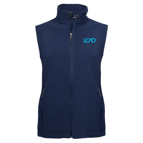  Navy Fleece Full Zip Vest - Primary Mark