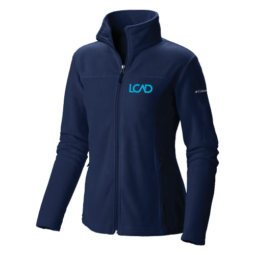  Columbia Womens Navy Full Zip Fleece Jacket - Primary Mark