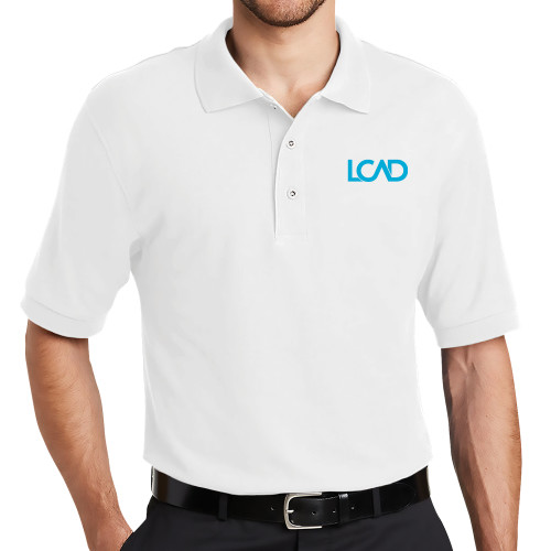  White Silk Touch Polo - Primary Mark