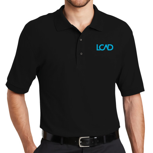  Black Silk Touch Polo - Primary Mark