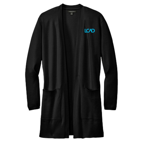  Mercer + Mettle Womens Black Open Front Cardigan Sweater - Primary Mark