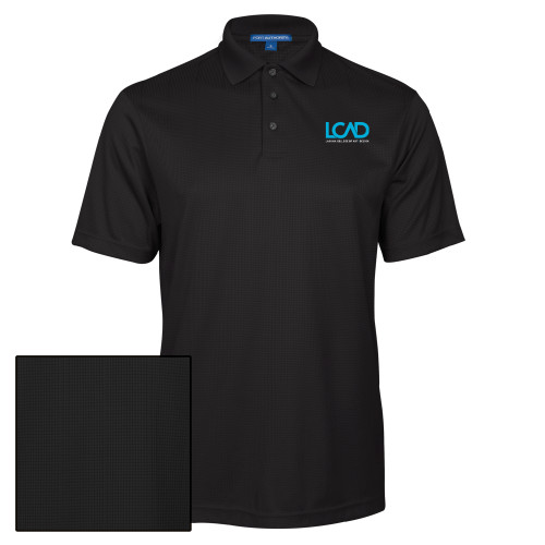  Black Performance Fine Jacquard Polo - Full Mark