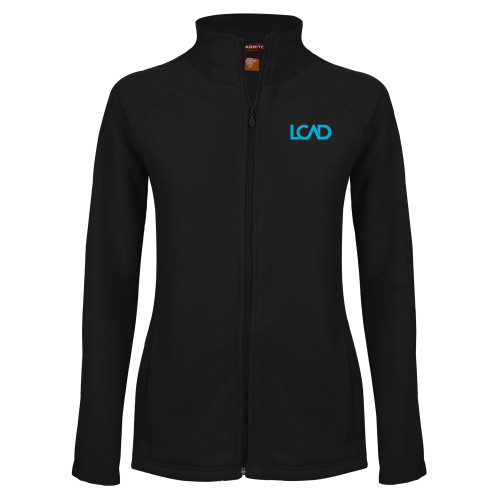  Womens Black Fleece Full Zip Jacket - Primary Mark
