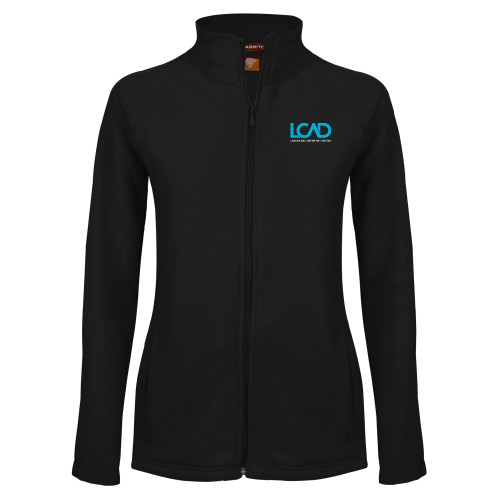  Womens Black Fleece Full Zip Jacket - Full Mark