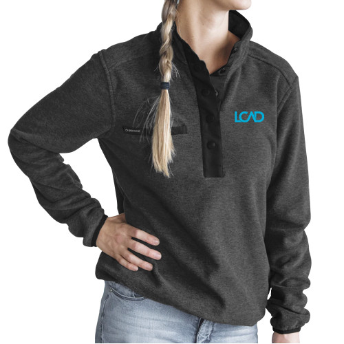  DRI DUCK Womens Charcoal Aspen Fleece Pullover - Primary Mark