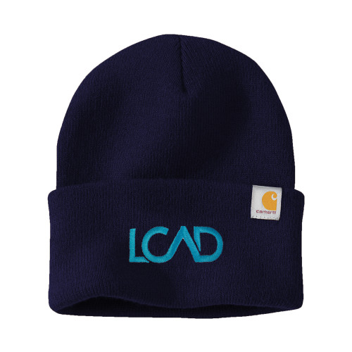  Carhartt Navy Knit Beanie w/Cuff - Primary Mark